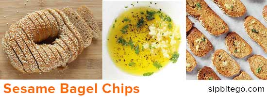 sesame bagel chips recipe image