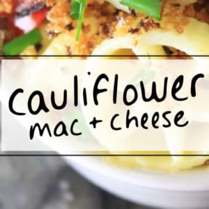 Crunchy cauliflower mac and cheese from scratch is a crowd pleaser! via sipbitego.com #recipe