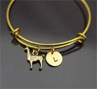 Stackable llama bracelet bangle with llama Charm by Etsy shop LeBuaJewelrytoo