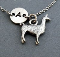 Llama charm bracelet in silver by Etsy shop ShortandBaldJewelry