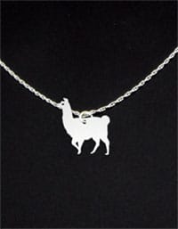 Sterling silver llama pendant necklace by Etsy shop McLaughlin
