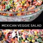 Make ahead Mexican salad with ranch dressing for a party or football appetizer