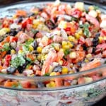 party size salad recipe for make ahead Mexican salad with ranch dressing for a BBQ or potluck