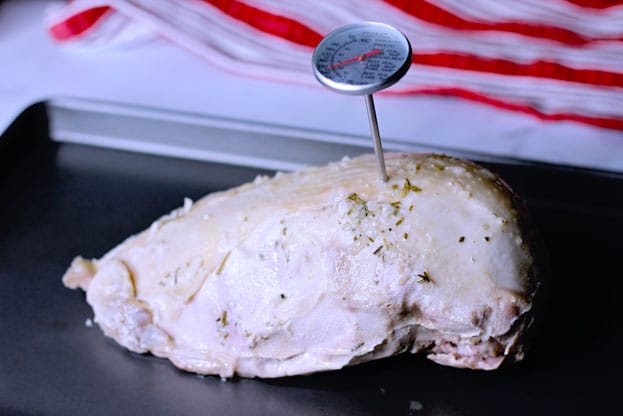 sous vide turkey breast broil in the oven cooked all the way temperature