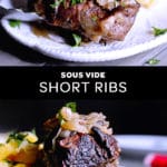sous vide short ribs 24 hours with mashed potatoes