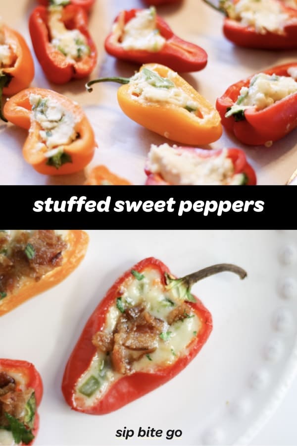 Bacon and Goat Cheese Stuffed Mini Peppers | Sip Bite Go