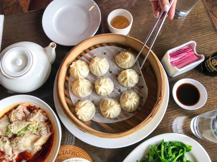 Order of duck House soup dumplings in PDX