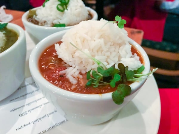 cup of Cajun gumbo at Acadia PDX during lunch