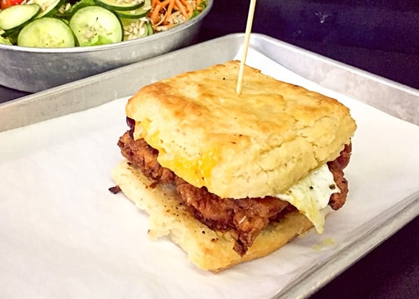 Fried chicken sandwich in Portland at Tilt in the Pearl District