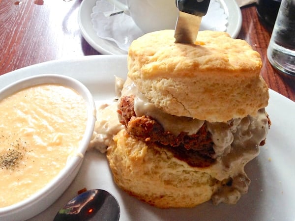 fried chicken sandwich at one of the best portland lunch spots screendoor