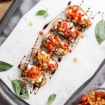 whipped ricotta crostini toast appetizer with vegetarian salsa