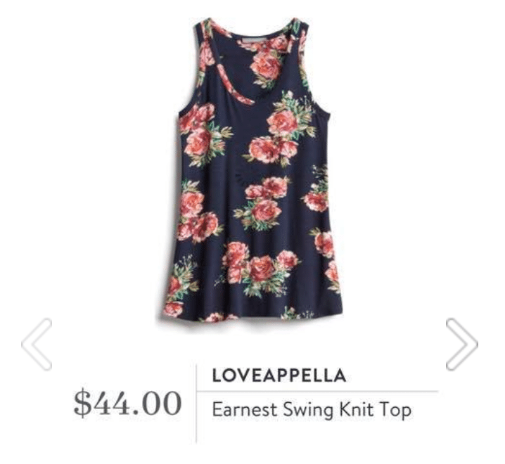 Loveappella - Earnest Swing Kit Top in floral colors navy and pink