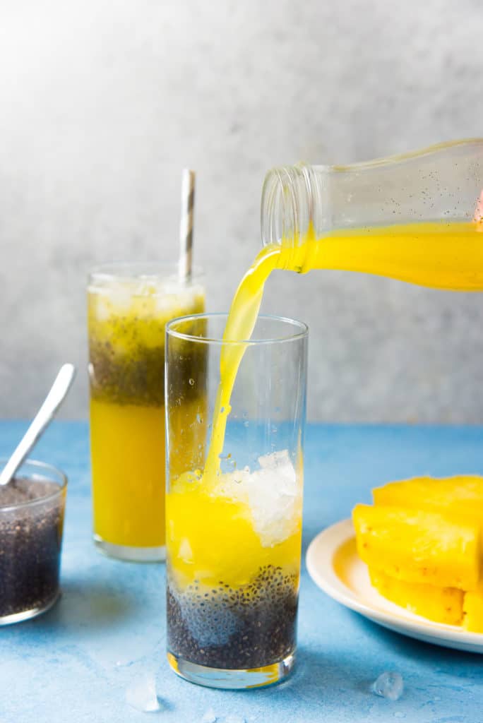 Tropical cocktail recipe of Vanilla Pineapple Chia Fresca