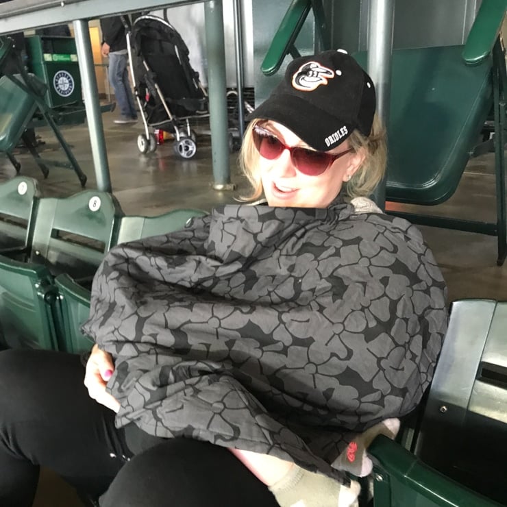 Breastfeeding at T Mobile Park outside the nursing room