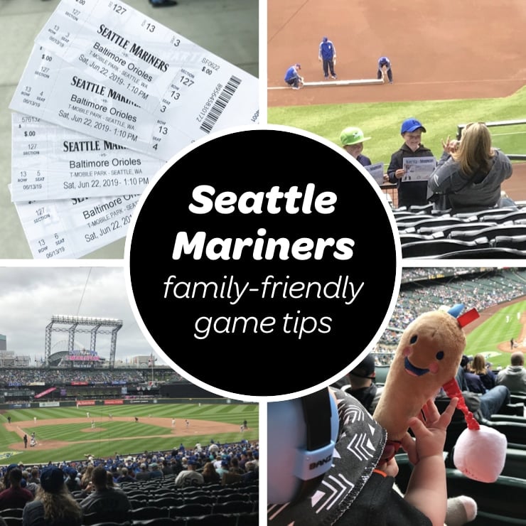 Seattle mariners t mobile park picture collage with kids and a baby