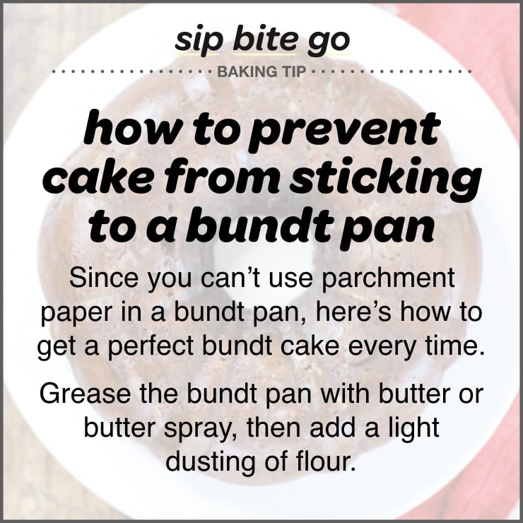 How to prevent cake from sticking to a bundt pan tip
