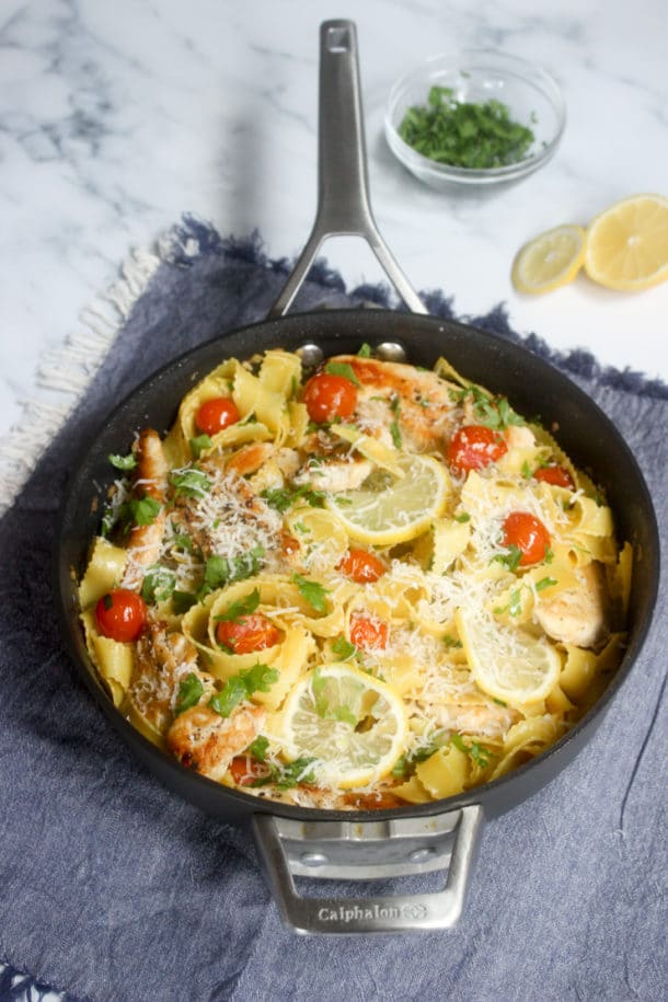 Chicken Piccata Pasta with White Wine Sauce Sip Bite Go