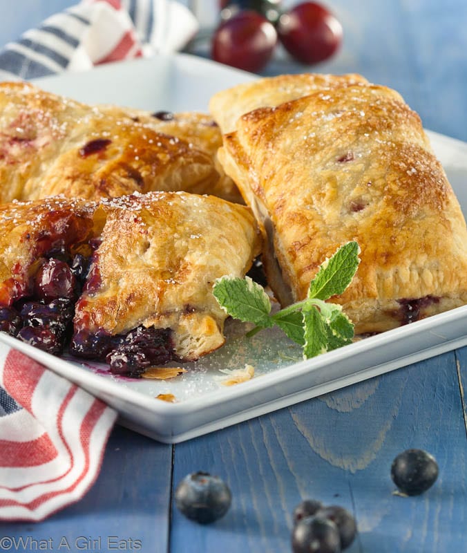 Hand Pies made from puff pastry dough on a table