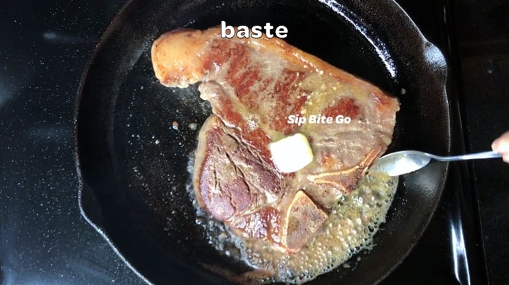 butter on a t bone steak
