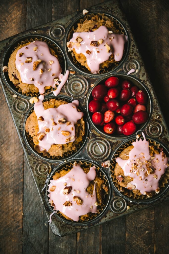 apple muffin recipe on a breakfast table