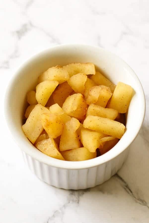 baked apples in a bowl