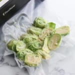 vacuum sealing sous vide Brussels sprouts with foodsaver