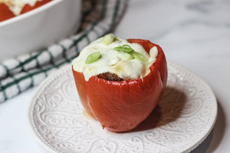 Italian stuffed peppers with green onion
