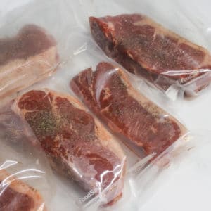 Sous Vide Frozen Steak in vacuum seal bags