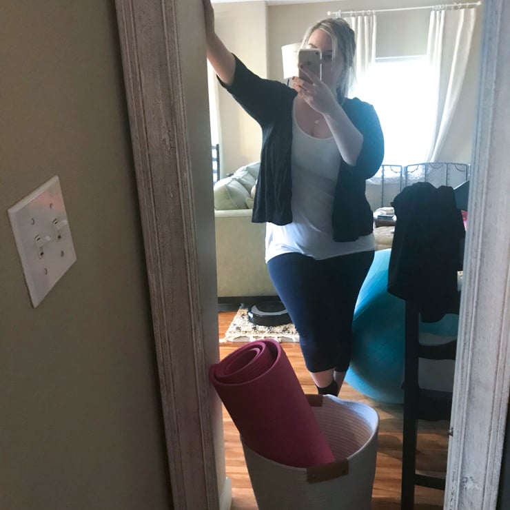 dressing comfortably for self care sunday in leggings