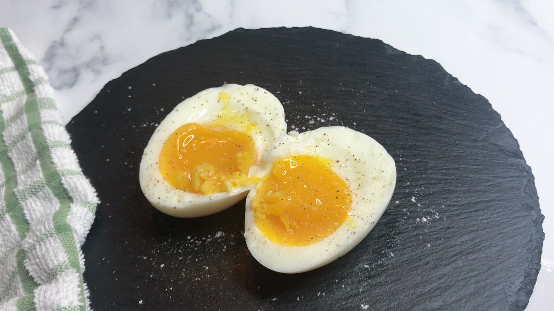 soft boiled sous vide egg cooked at the perfect time and temperature of 9 minutes