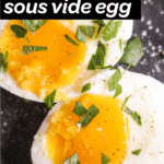 9 minute sous vide soft boiled egg cut in half