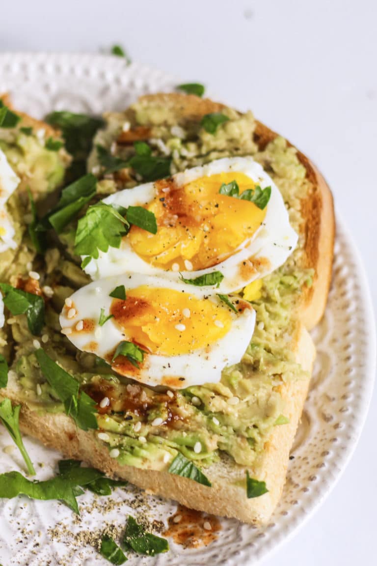 Garlic Avocado Toast With Sous Vide Egg Poached Perfectly - Sip Bite Go