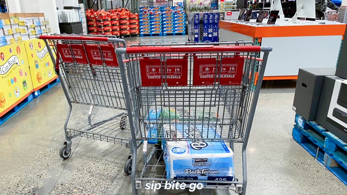 Shopping Cart at Costco with toilet paper