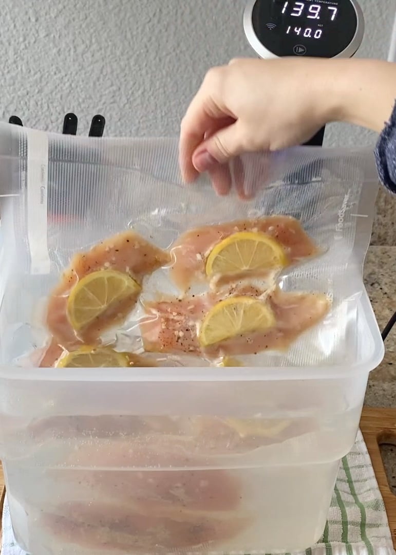 chicken cooked sous vide with lemon