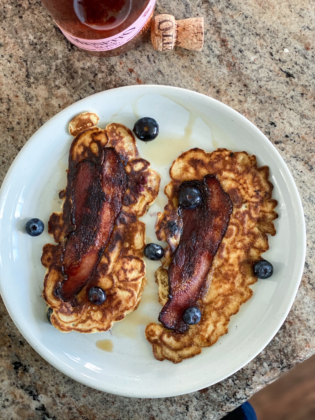 bacon pancakes with blueberries from a costco haul