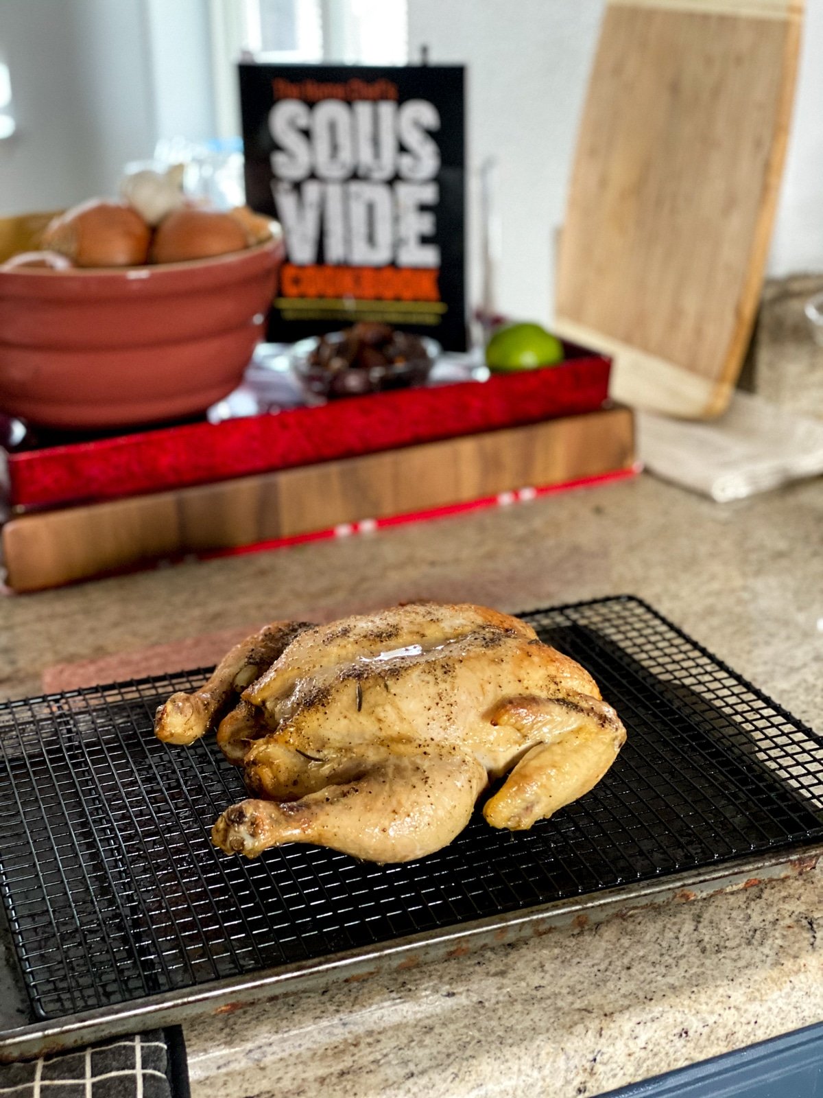 spatchcocked sous vide chicken with sous vide cookbook
