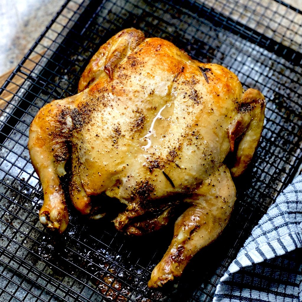 roasted whole chicken cooked sous vide style