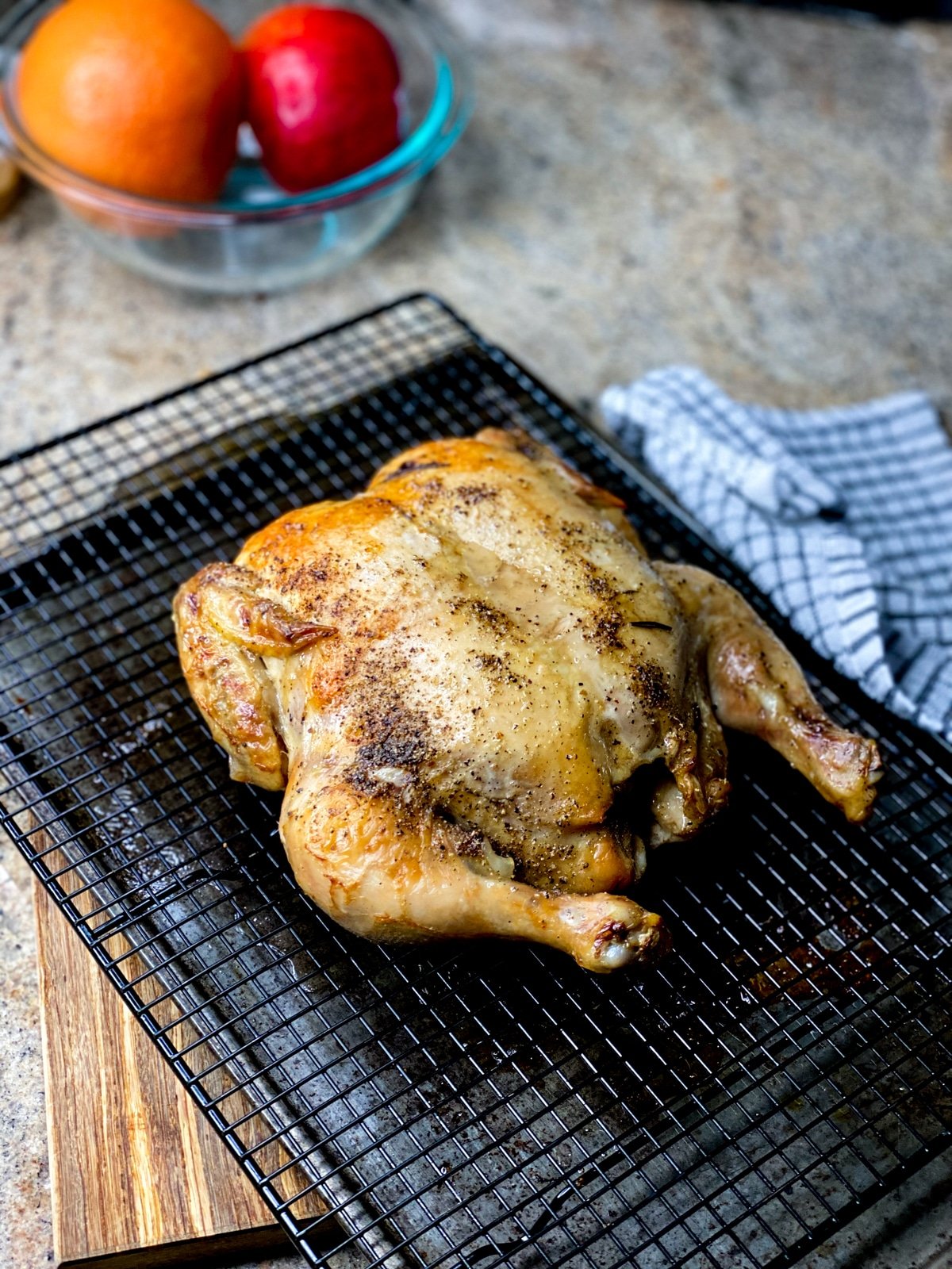 sous vide spatchcocked chicken finished in the oven broiler