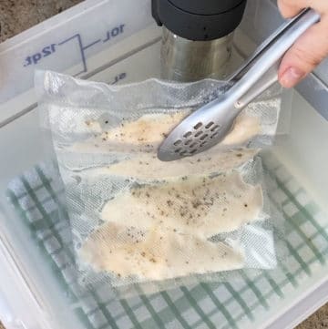 sous vide chicken looks strange coming out of sous vide bath