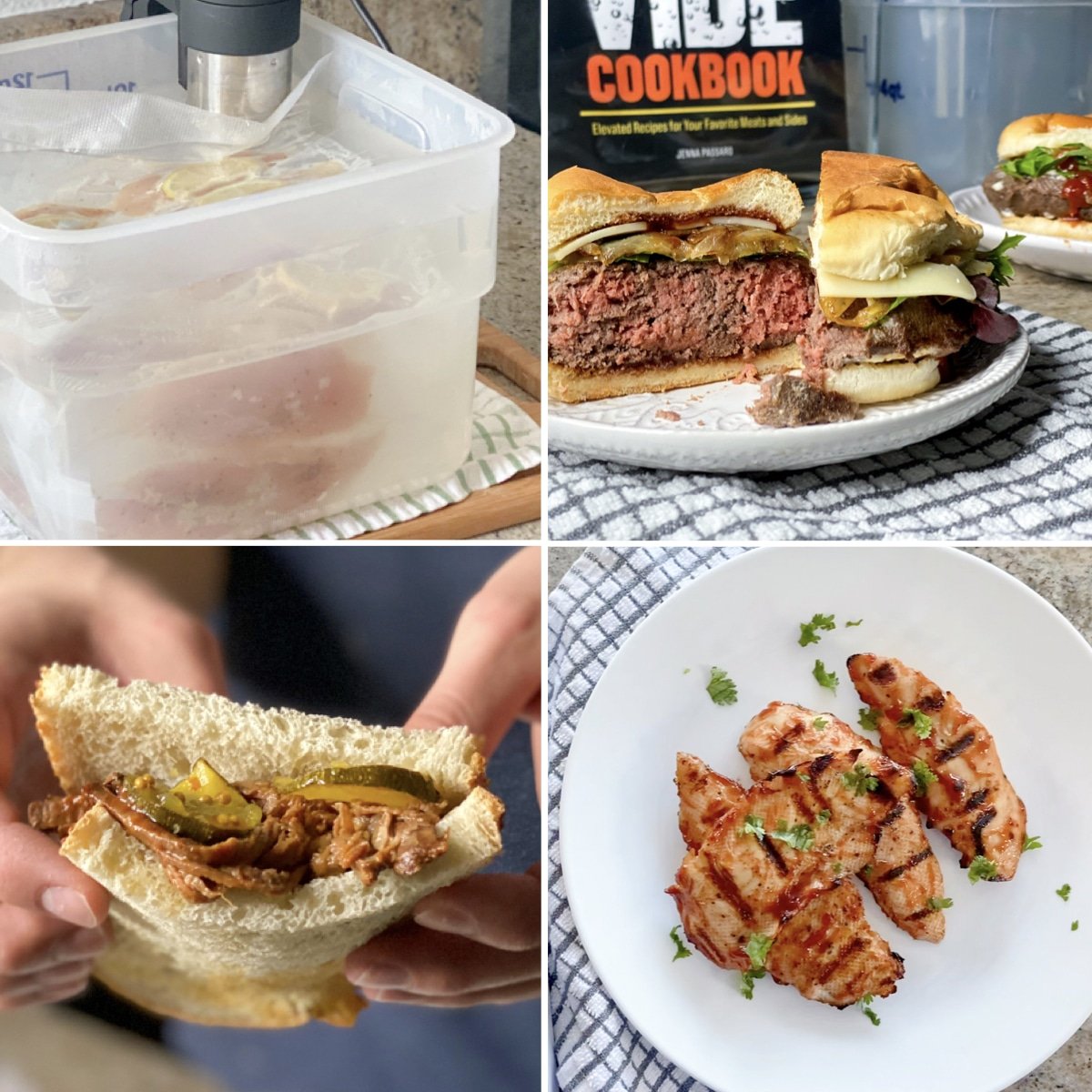 sous vide recipes for entertaining a crowd including burgers and chicken