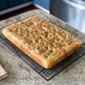 Focaccia Bread With Everything Bagel Seasoning From Trader Joe's