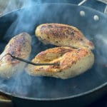 making chicken breast with a digital thermometer