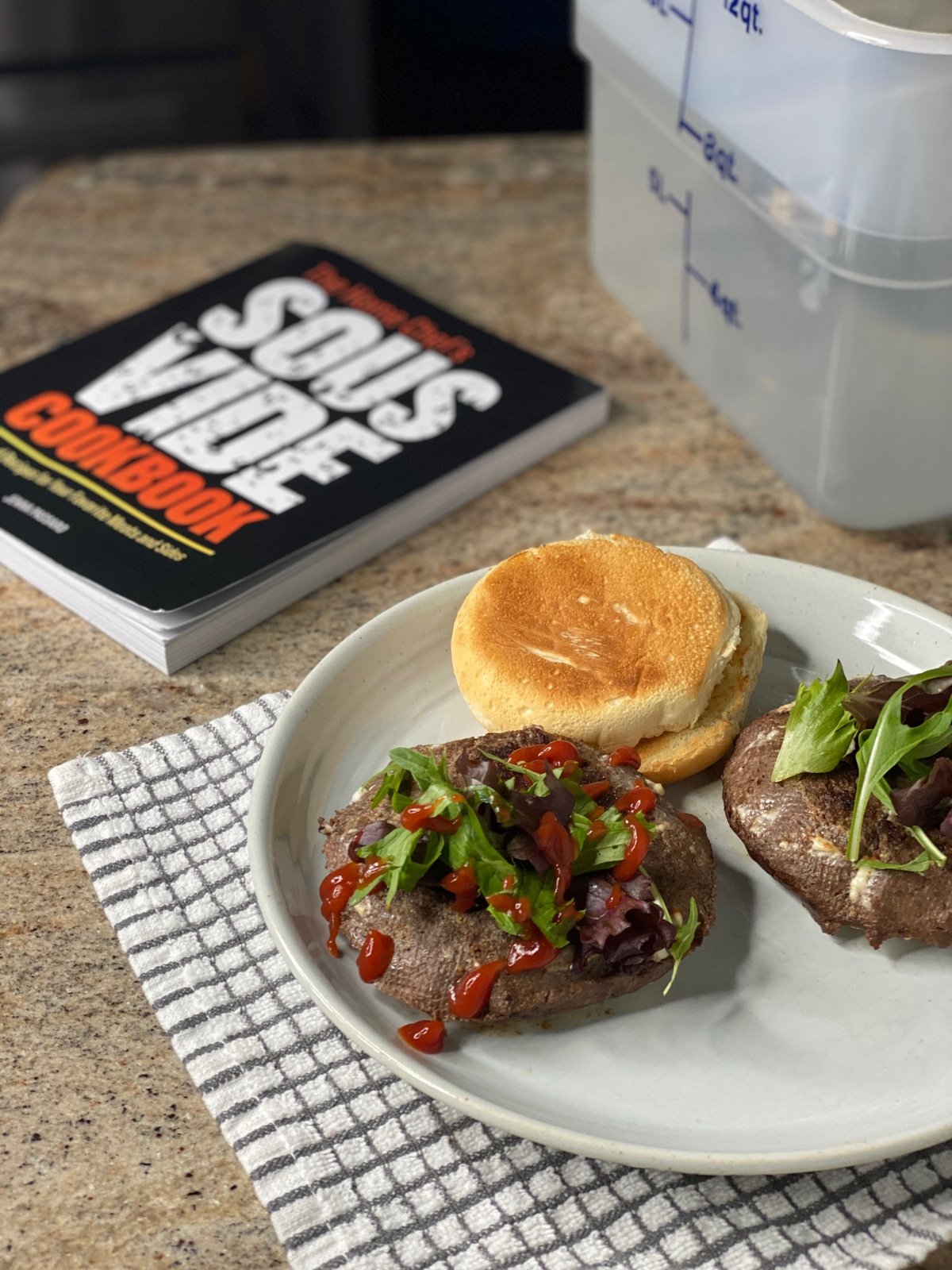 Sous vide cookbook with sous vide burger recipe demonstration