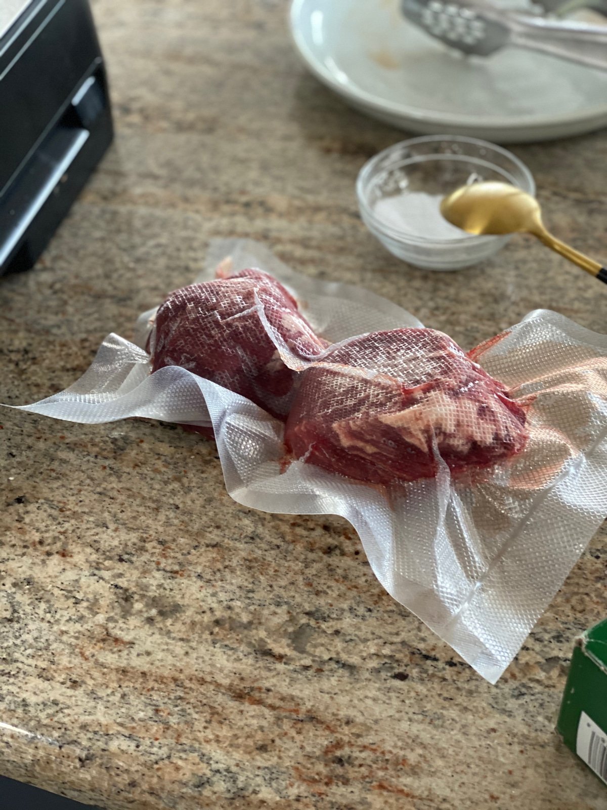 preparing filet mignon for sous vide dinners