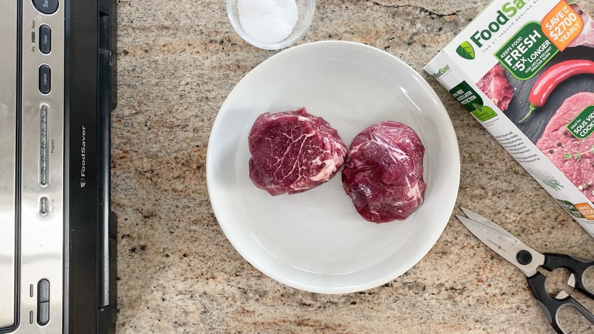 wagyu filet mignon steaks for sous vide cooking