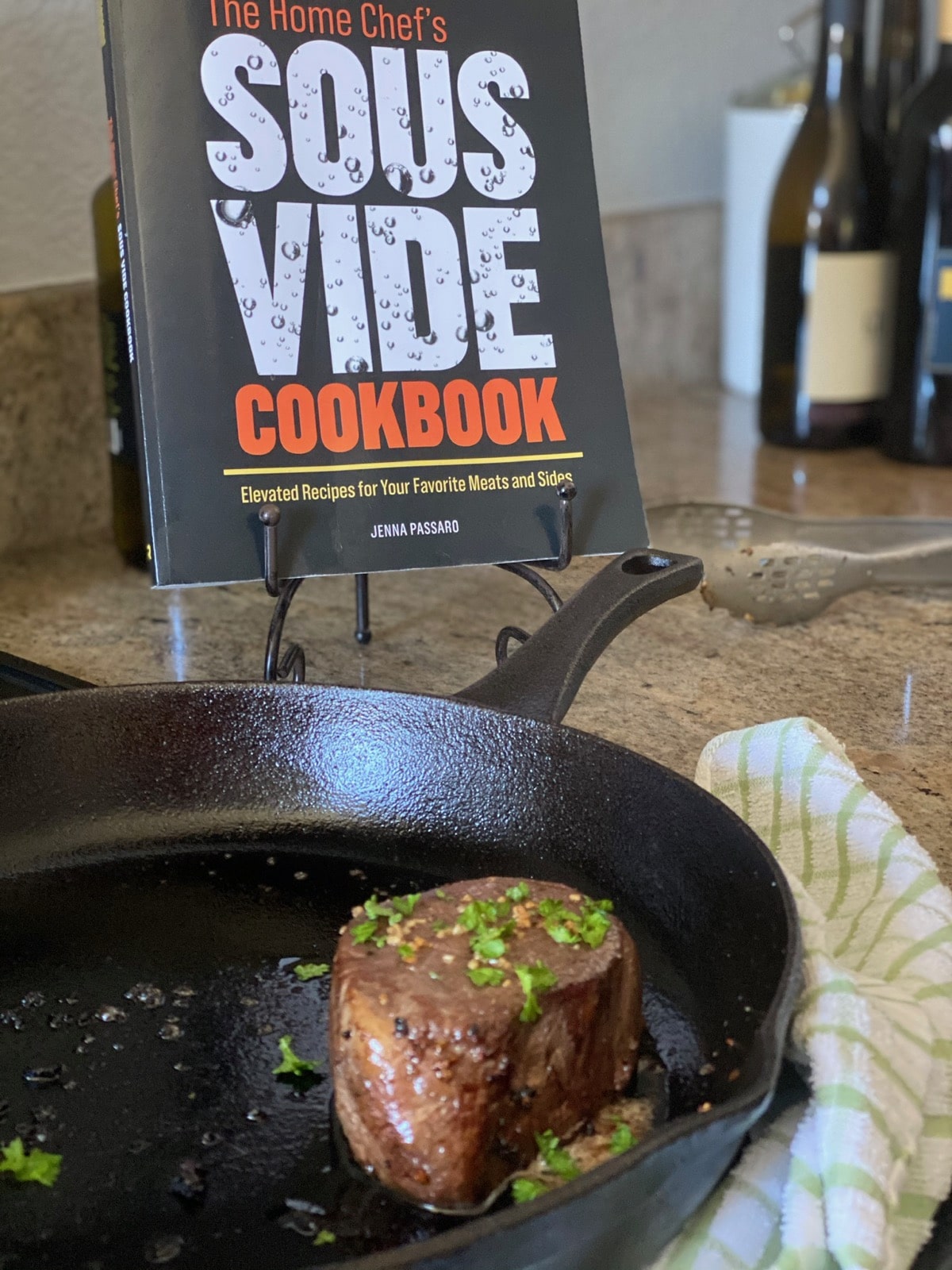 sous vide cooked filet mignon and The Home Chef's Sous Vide Cookbook
