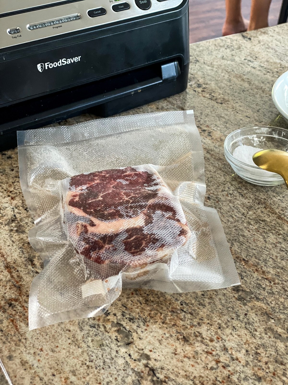 vacuum sealed beef with FoodSaver vacuum sealer