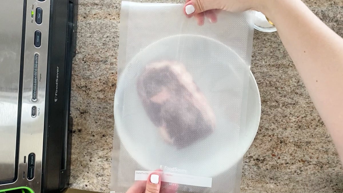 measuring vacuum seal bag for meat