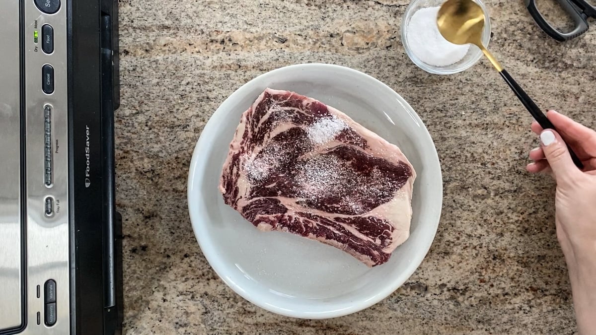 adding salt to ribeye before freezing