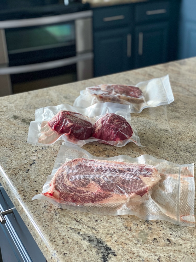 vacuum sealed meats for sous vide meal prep